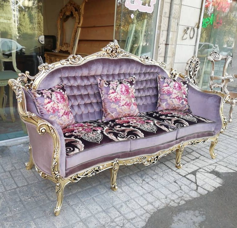 سرویس مبل فرانسوی پنج گل مدل | sofa-A093