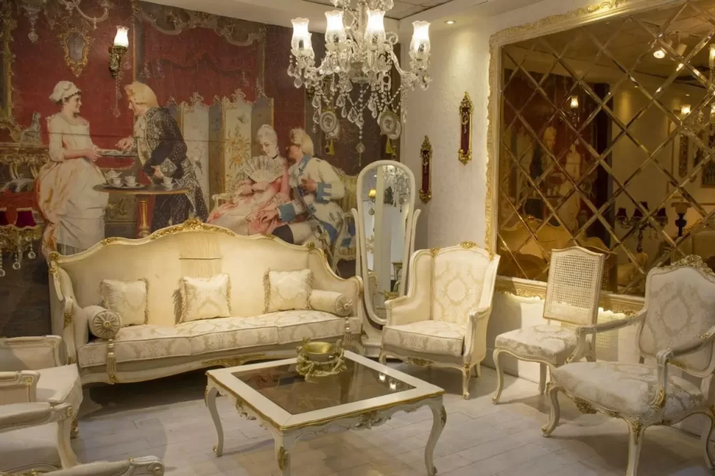 سرویس مبل فرانسوی دو گل مدل | sofa-A097