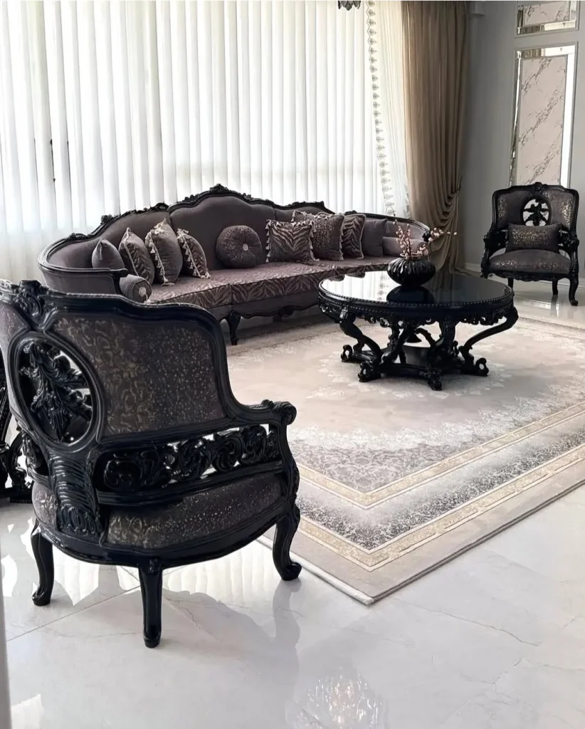 سرویس مبل کلاسیک منبتی | sofa-A453