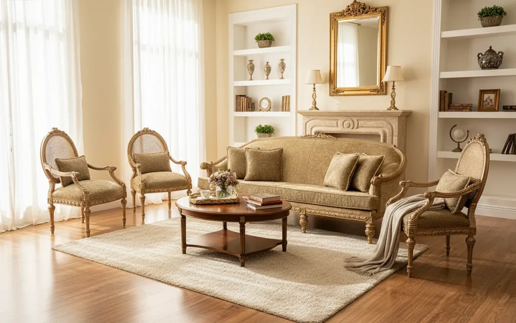 سرویس مبل کلاسیک پاپیونی | sofa-A499