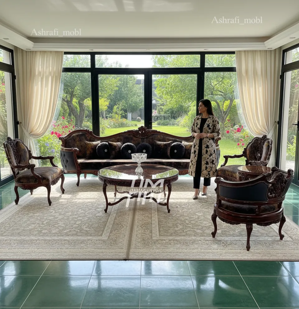 سرویس مبل کلاسیک منبتی | sofa-A550
